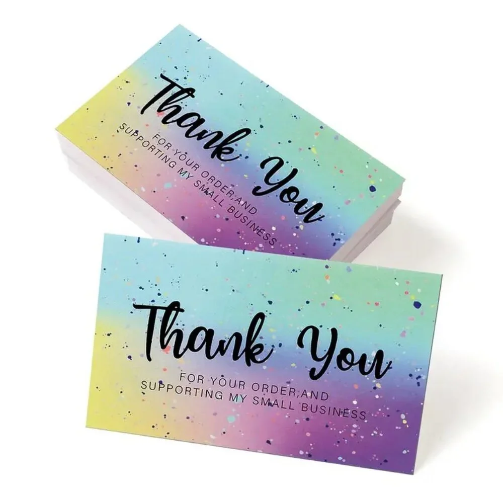 Thank You Business Cards 100 Supporting My Small Business Multi Color Sales